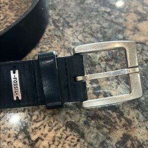 Fossil Men's Black Leather Belt